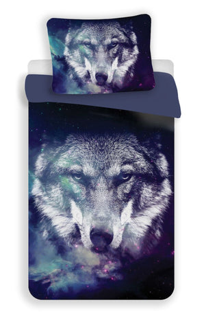 Wolf Bettwäsche - 140x200 cm Kissen und Decke