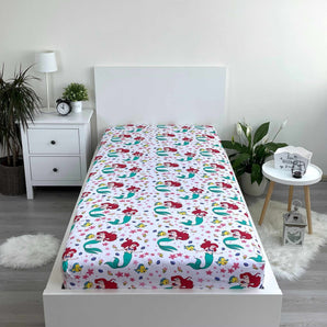 Arielle Disney Spannbettlaken - 90x200 cm Bettbezug Einzelbett Matratzenbezug