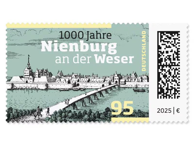 1000 Jahre Nienburg an der Weser, Briefmarke zu 0,95 €, 10er - Bogen - Radio Buxtehude
