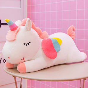 Einhorn Kuscheltier - 30cm süßes weiches Plüschtier schlafendes Unicorn