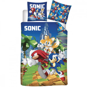 Sonic the Hedgehog Bettwäsche - weiche 140 x 200 cm Decke und Kissen