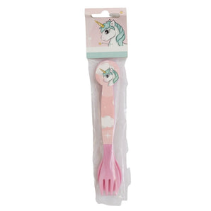 Einhorn Kinder Plastik Besteck Set - 2 Teile