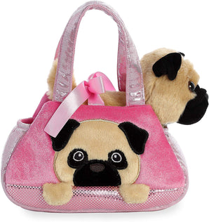 Fancy Peek-a-Boo Mops in einer Tragetasche ca. 21 cm - Plüschfigur