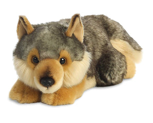 MiYoni Wolf liegend Plüschtier ca. 28 cm - Plüschfigur