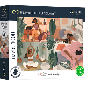 Yoga, Katzen & Kaffee, Hello Morning - UFT Puzzle 1000 Teile