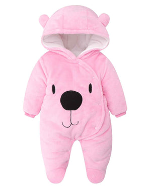 Baby Overall Winter Mit Kapuze Schneeanzug Flanell Strampler Spieler Spielanzug Mit Füße Karikatur Jumpsuit Kleidung 0-3 Monate