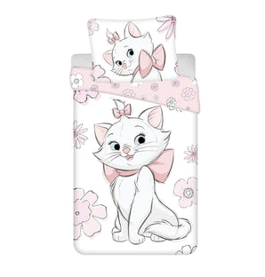 Aristocats Marie Cat Bettwäsche - 140x200 cm weiche Baumwolle Kissen und Decke
