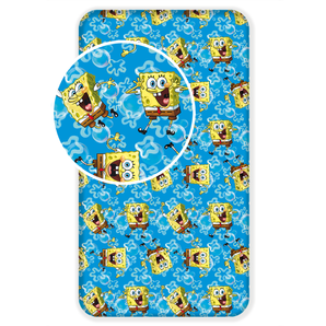 Spongebob Spannbettlaken - 90x200 cm Bettbezug Einzelbett Matratzenbezug