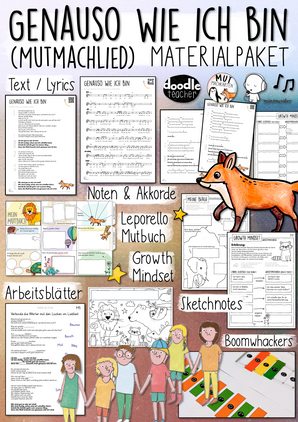 Mutmachlied / Klassenlied 🎵 "Genauso wie ich bin" - MATERIALPAKET + MP3s / Minimusiker