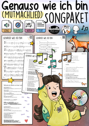 Mutmachlied "Genauso wie ich bin" - SONGPAKET (MP3, Playback, Lyrics, Noten und Akkorde)