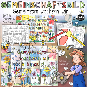 "Wir wachsen gemeinsam ..." - kooperatives Poster 🐝 Gemeinschaftsbild / Wachstumsdenken