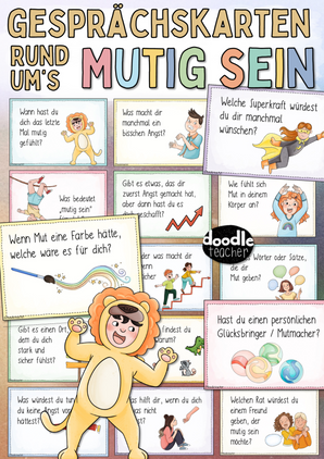 16 Gesprächskarten - Mutig Sein / Mut / Mutmacher