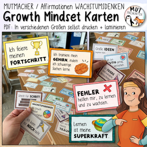Affirmationskarten für Kinder – 32 Growth Mindset Mutmacher (PDF)