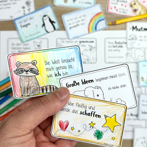 26 Mutmachkarten von Doodleteacher: schwarz-weiß Version (PDF / digitaler Download)