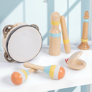 Natürliches Klangvergnügen – 6-teiliges Holz-Musikinstrumente-Set für Kinder nach Montessori-Art