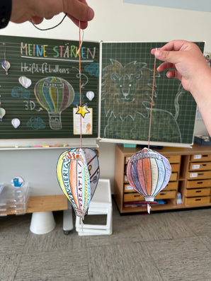 Meine Stärken - Heißluftballon Bastelvorlage + 200 Stärken Liste