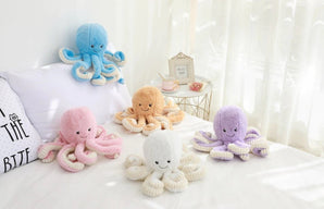 Oktopus Kuscheltier - 18 cm pinkes Plüschtier Tintenfisch Stofftier