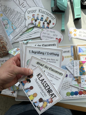 Ablauf Klassenrat - Poster und Moderationskarten / Klassenlehrer