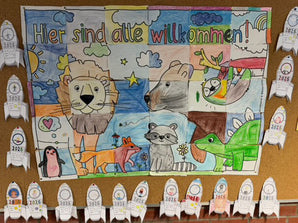 Hier sind alle willkommen! Kooperatives Poster / Gemeinschaftsbild @Mutmachkarten