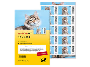 Markenset "Katze", Briefmarke zu 1,00 €, 10er-Set