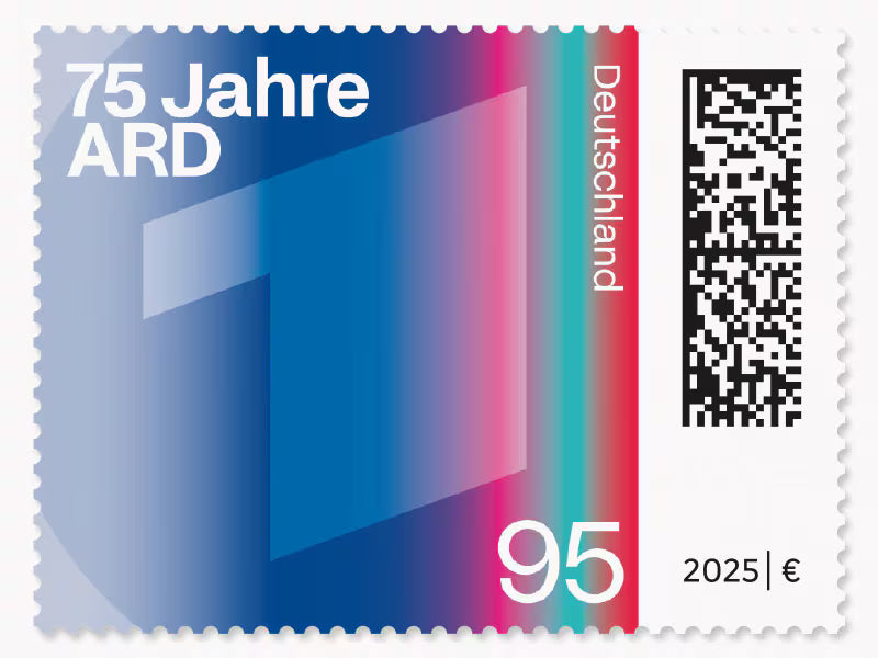 75 Jahre ARD, Briefmarke zu 0,95 €, 10er-Bogen
