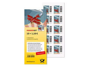 Markenset Luftpost, Briefmarke zu 1,10 €, 10er - Set - Radio Buxtehude
