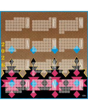 Wandkalender // Kilim Big Mountain braun pink
