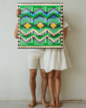 Fine Art Wandkalender // Kilim Classic grün
