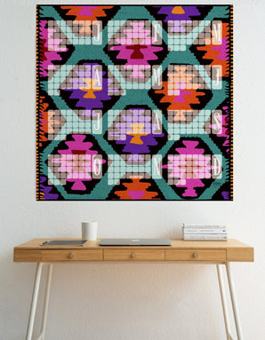 Fine Art Wandkalender // Kilim Leo mint