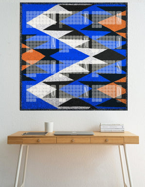 Fine Art Wandkalender // Kilim Tiger blau
